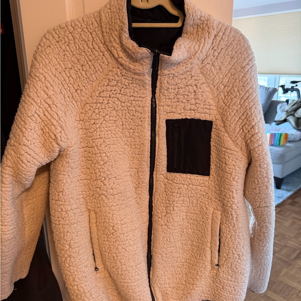 S Ingrid + Isabel Maternity Reversible Sherpa Jacket - Picture 5 of 11